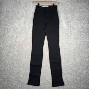NWT‎ EVERLANE The Way High Skinny Split Hem Jeans Black Organic Cotton Size 25